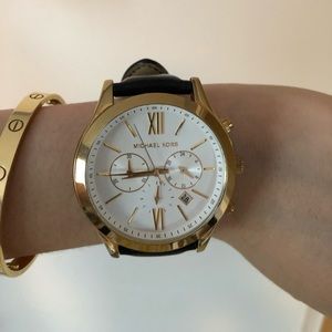 Michael kors black croc embossed watch